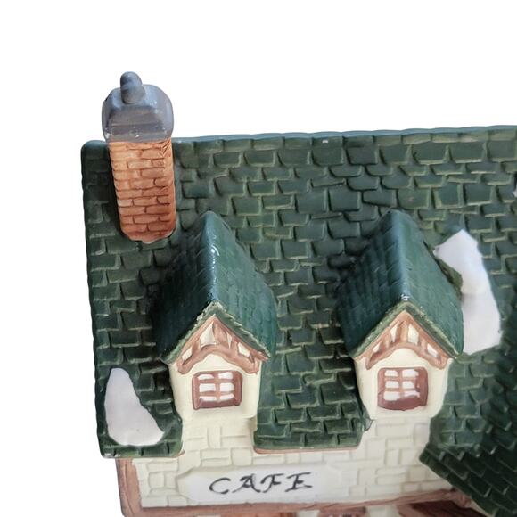 Vintage Christmas Village Café House – Snowy Roof & Brick Details - Picture 9 of 10